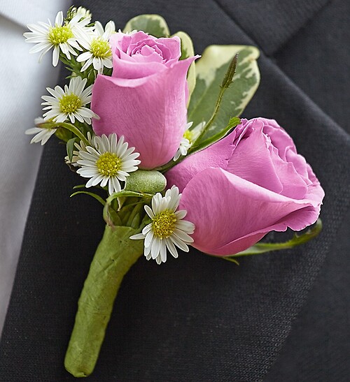 Purple Elegance Boutonniere